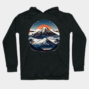 Serenity in Ukiyo-e: Majestic Mountain in Traditional Style Hoodie
